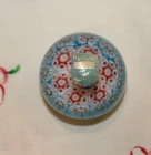 Small Vintage Murano Millefiori Art Glass Paperweight with Label 1 5/8"