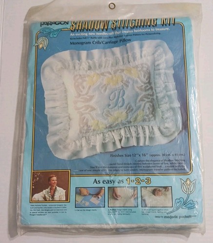 Vintage Paragon Shadow Stitching Kit Baby Crib/Carriage Pillow 1983 - Picture 14 of 14