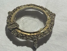 Vintage Brass And Glass Footed Ashtray Small 3 1/2” Travel Portable