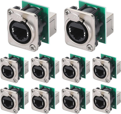 10PCS Ethercon Rj45 Chassis Socket, NE8FDP Ethercon Pass through Connector, D...