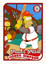 Homer Simpson Springfield Nuclear Power Plant Softball Custom Trading Card