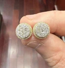 10K GOLD NATURAL DIAMOND EARRINGS 1.20 CT MEN OR WOMAN 10KT GOLD DIAMOND