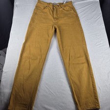 Pull&Bear Men's Mustard Yellow Jeans EU 38 Waist 30" Inseam 29" Straight Leg