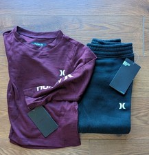 Hurley Long Sleeve Shirt And Jogger Pants Matching Set Toddler 24M Beetroot NWT