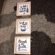 6 In By 6in Cute Signs For Bathroom Set Of 3 Signs