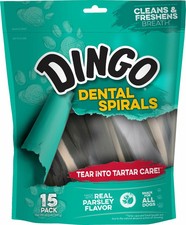 Dingo Tartar and Breath Dental Spirals for All Dogs 15 Count