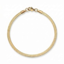 7 18 Karat Gold PVD Stainless Steel 3mm Herri...