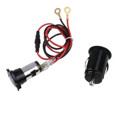 12V Car Motorcycle ATV Boat Car Cigarette Lighter Socket Outlet Plug Adapter B