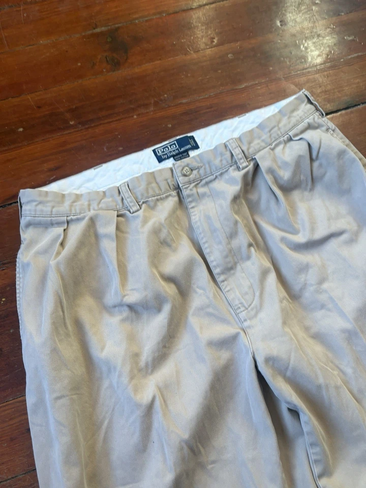 Vintage Polo Ralph Lauren Pants Men Size 38x30 Andrew Pant Tan Khaki - Image 2 of 4