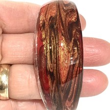 HAND BLOWN MURANO STYLE RED SHIMMERING ART GL...