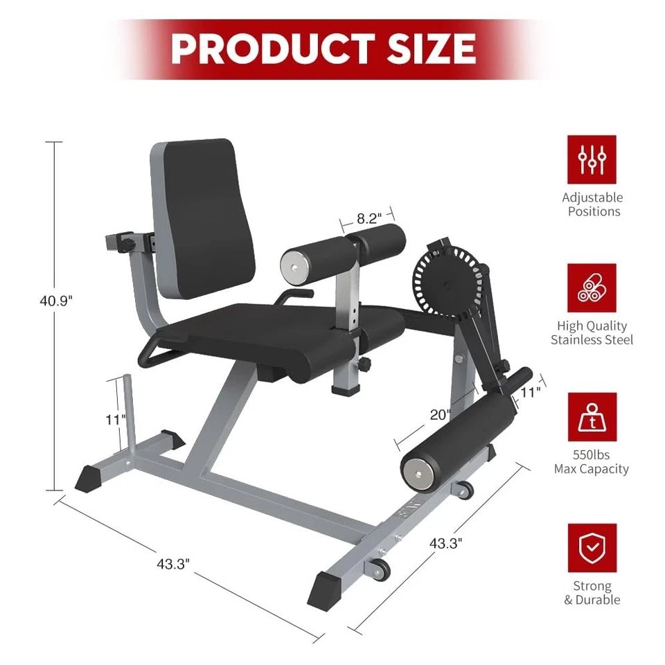 SPART Weight Plate Loaded Leg Extension Curl Machine for Home Gym Thigh Workout - Image 2 of 4
