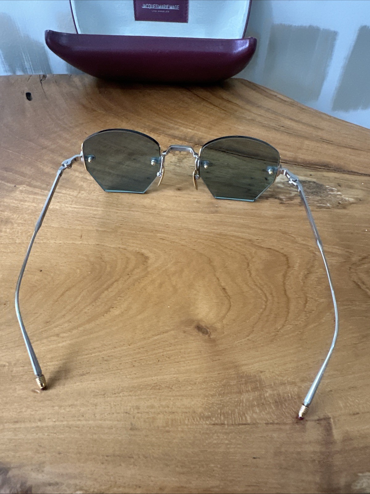 Jacques Marie Mage OATMAN in ELECTRUM Ltd  Ed Sold Out Green Rimless Glasses image 7