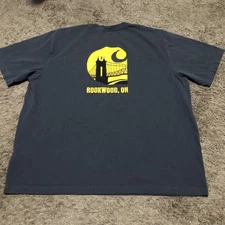 Carhartt K87 BLS Pocket T-Shirt Men Size XL Blue Rookwood Ohio Graphic Workwear