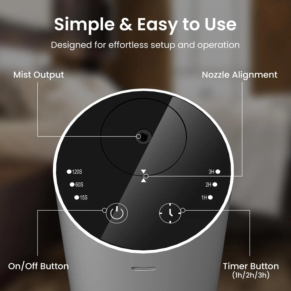 Difusor de aceites esenciales sin agua GentleJet LiteMist - Aromaterapia de aluminio... Foto 4 de 4