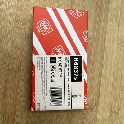 MK Sentry - H6837s - 40a 30mA Typ B einpolig Klasse A RCBO NEU