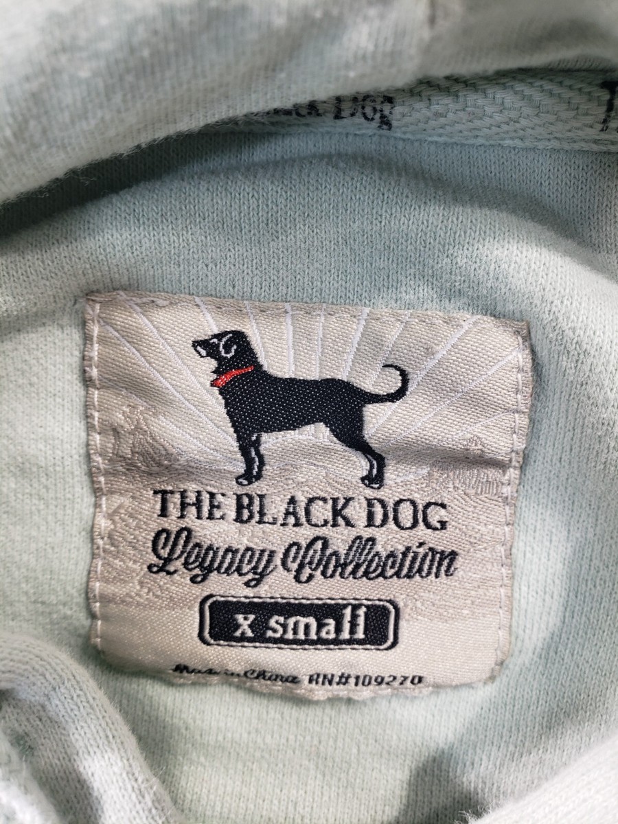 The Black Dog Hoodie Mens XS Extra Small Green Fleece Pullover