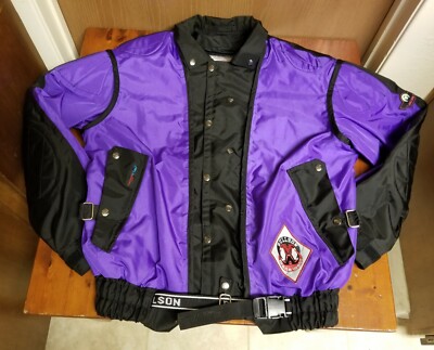 Men's US Size XL - Bullson Mens Wear Textile Purple and Black Motorcycle Jacket