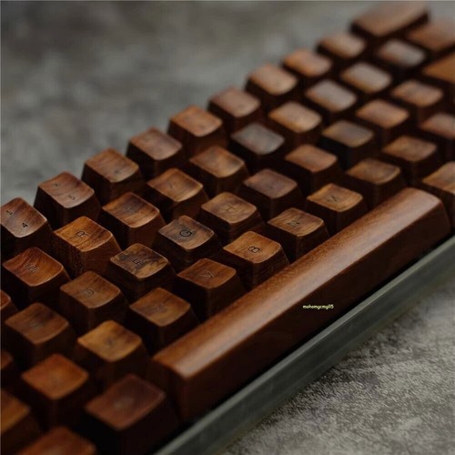 Rosewood Wooden OEM Cross Shaft Keycaps for 60/87/108 Mechanical Keyboard Keypad - Picture 22 of 26
