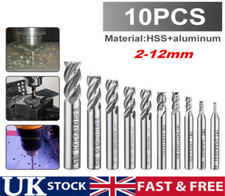 10X 4 Slot Flute End Mill Cutter Drill Bit CNC Milling Tool HSS Straight Shank