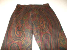 Ralph Lauren Velvet Paisley Pants LUX Old Money Look Equestrian Sz 10P
