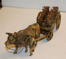 Vintage Asian Collectible Celluloid man with cow and cart 9.5"