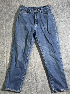 Vintage LL Bean Jeans Womens 12 Blue Denim Double L Relaxed Fit Flannel Lined