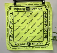 Black on Neon Yellow Yukon Jack The Call of The Wild Bandana/Kerchief 1991
