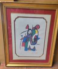 Vintage Joan Miro Abstract Limited Edition Lithograph Print 194/500 FRAMED
