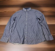 Nick Graham Everywhere Shirt Mens M Blue Paisley Flip Cuff Button Up Long Sleeve