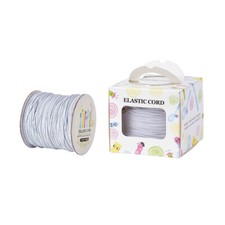 100M/Roll White 1mm Nylon Outside Rubber Inside Round Elastic Cord 109.36yards
