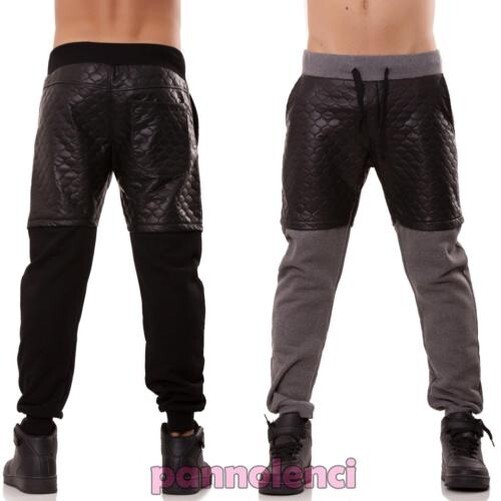 Pantalon Homme Sport En Molleton Style Faux Cuir - Neuf Avec étiquettes - Coupe Décontractée