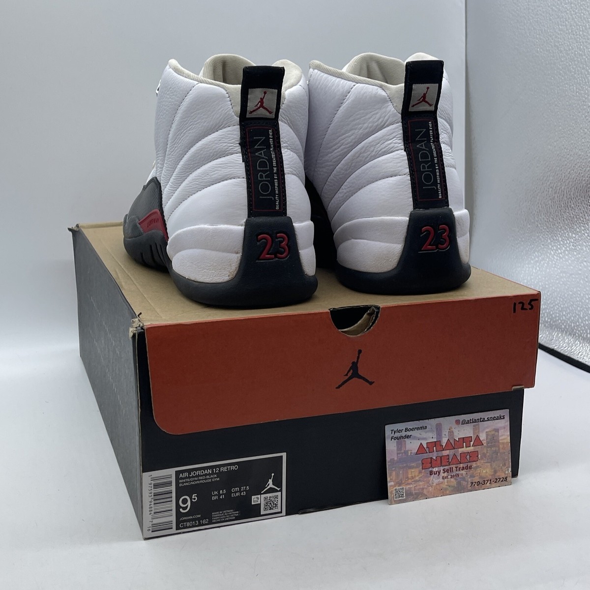 Size 9.5 - Air Jordan 12 Retro Taxi Flip Black White Red