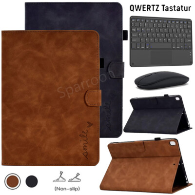 Touchpad QWERTZ Tastatur für iPad 10th 9th 8th 7th Gen Air 5/4/3 mit Schutzhülle