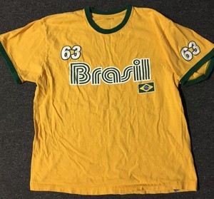 Vtg Brazil #63 Ringer Shirt L Futbol Soccer Jersey South America 90s Sports USA | eBay