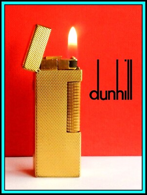 DUNHILL Rollagas Gold Plated LIGHTER / Briquet / Feuerzeug - JUST SERVICED