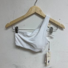 CALIA Women's Minimal One Shoulder Swim Top Pure White WSA23208R Brand New