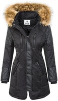 Damen Winter Jacke Mantel Parka Damenjacke Outdoor Kunstfellkragen Kapuze D-355