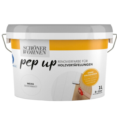 Schöner Wohnen  Pep Up Renovierungsfarbe für Holzvertäfelungen 1,0 Ltr. weiss