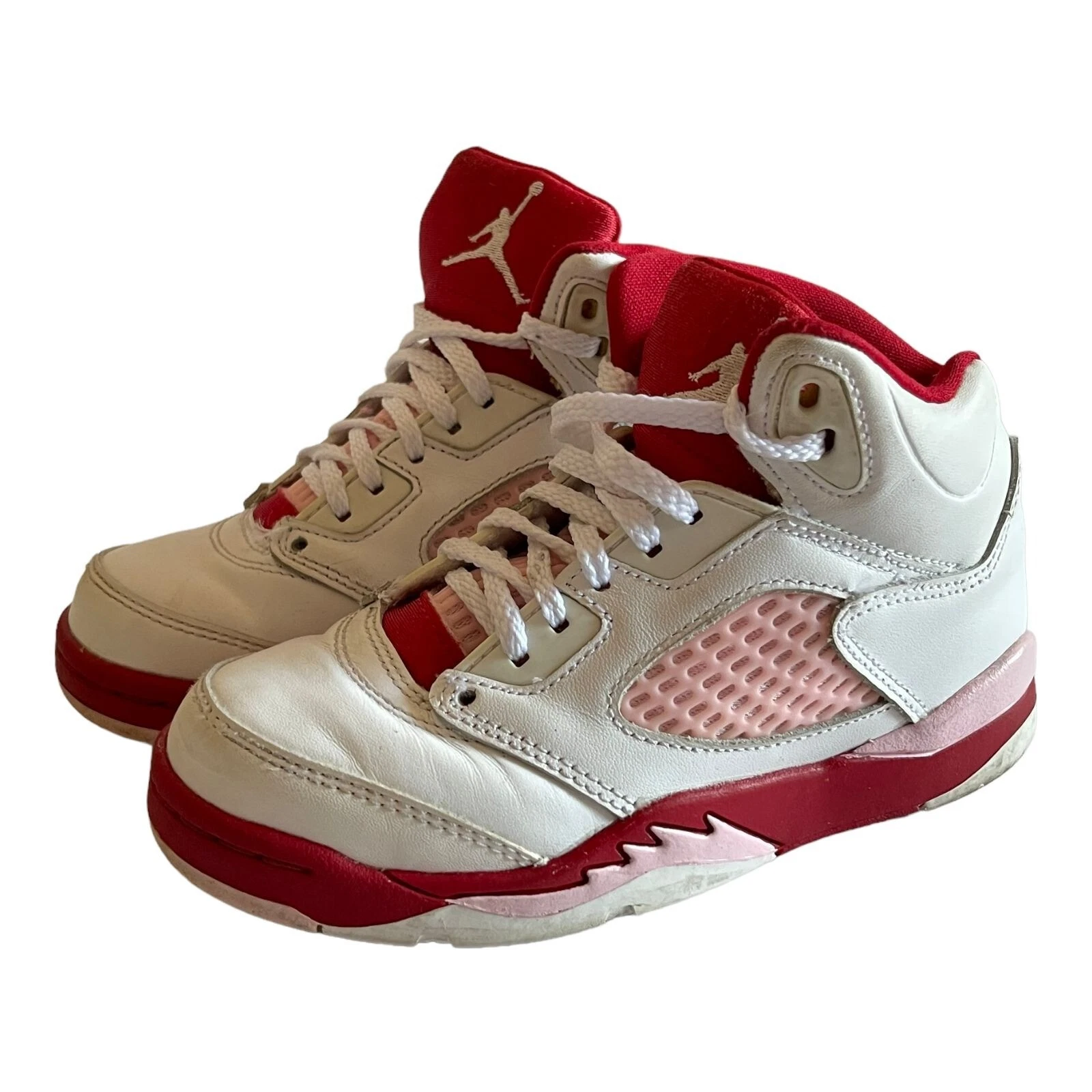 Sneakers Jordan Youth taglia 12C Air 5 retrò GS 440892 106 rosa schiuma bianco rosa