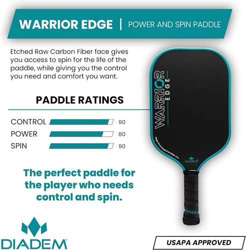 Diadem Carbon Fiber Pickleball Paddle, 8oz Midweight, Ideal for All Skill Levels - Picture 4 of 9