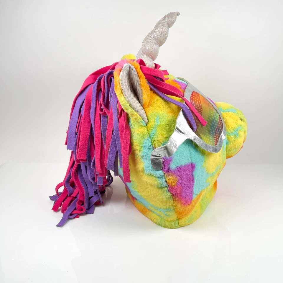Unicorn Head Adult Large TIE DYE Rainbow Pride Furry Costume Cosplay Halloween - Image 2 of 4