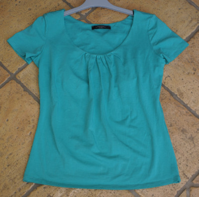 MAX MARA WEEKEND Shirt kurzarm stretch türkis grün Gr. M / 38 NEU 89,90  