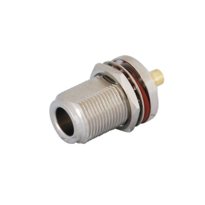 RF N Jack Female Bulkhead Solder Connector for 0.141'' RG402 Semi-Rigid Cable