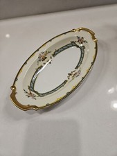 Vintage Japanese Porcelain Oval Dish Victorian 8.5" Beautiful Collectible C212