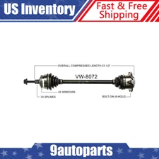 Fits 2001 Volkswagen Passat GLS w/ Manual Trans. Front Left CV Axle CV Joint