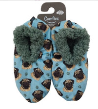 Comfies Pug Dog Slippers - Sherpa Lined Slippers fits most 5-11 NWT