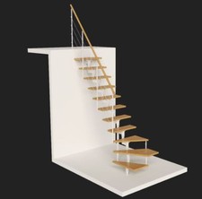 L-shape Loft  module staircase Dolle Boston spiral  - White frame