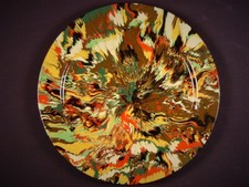 EXTREMELY RARE COMBED AGATEWARE PLATE MOCHA WARE MOCHAWARE STAFFORDSHIRE MINT