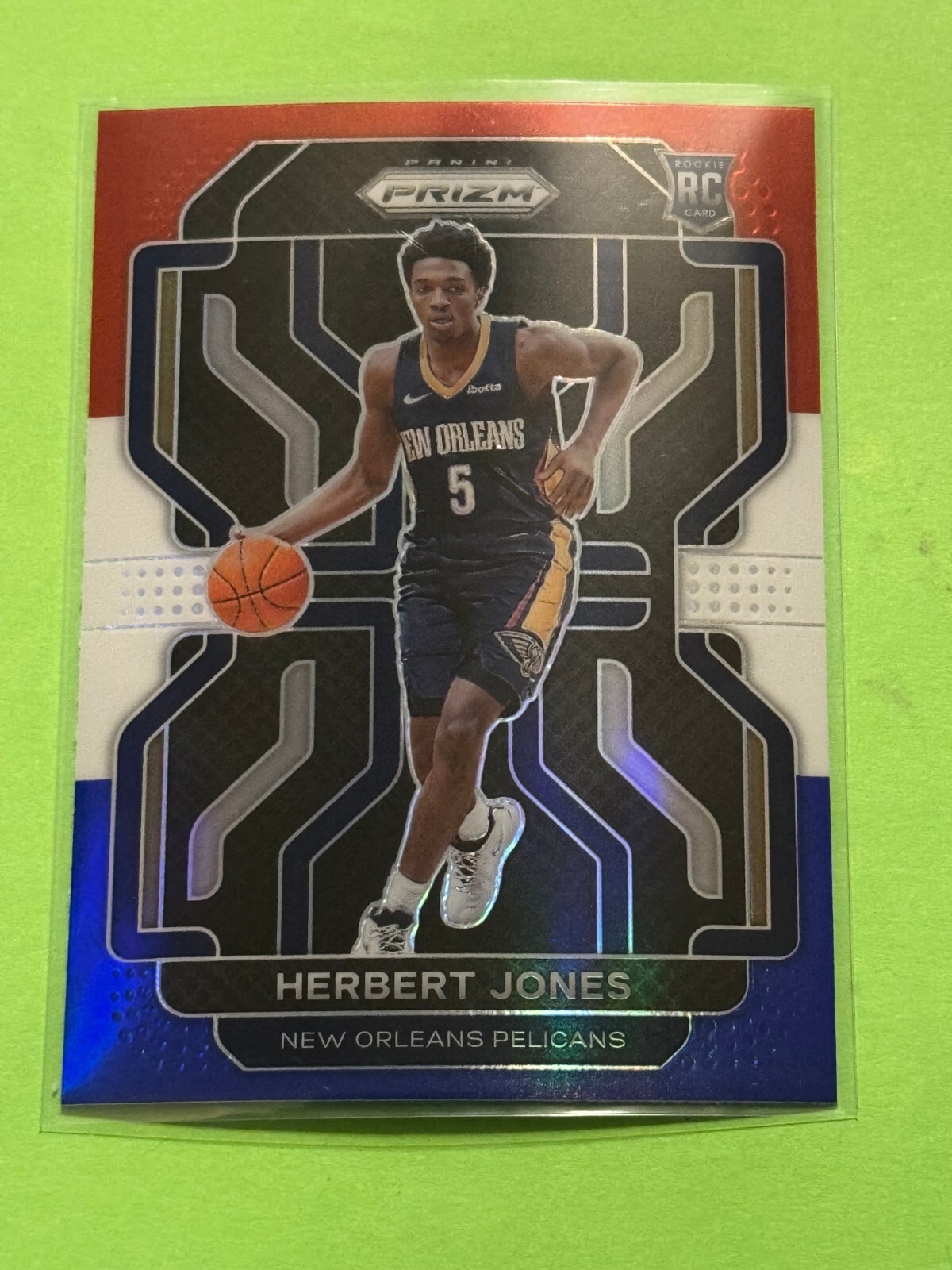 2021-22 Panini Prizm Herbert Jones Red White Blue Prizm RC Pelicans #329 (1B)