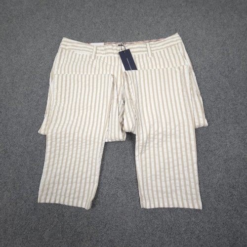 Tommy Hilfiger Pants womens 10 pink straight slim chino pants striped Size 10 - Picture 7 of 12